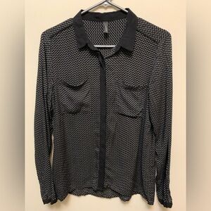 SOYACONCEPT Black and White Patterned Button Up Blouse